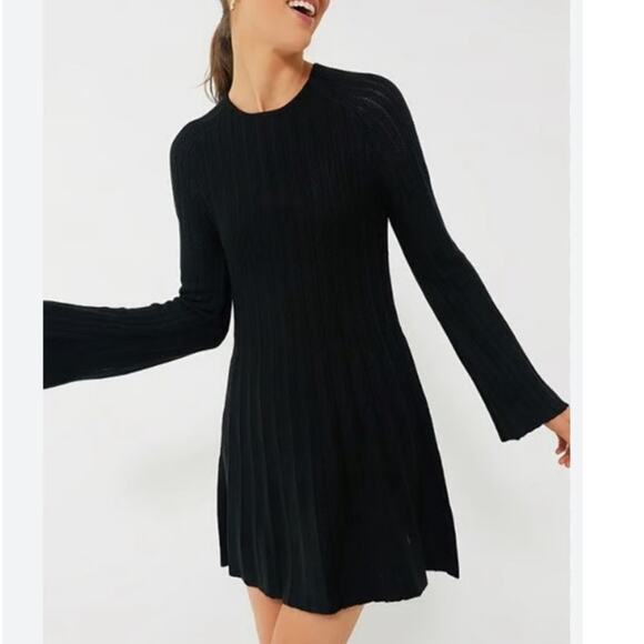 Pomander Place Dresses & Skirts - Pomander Place Sz S Adi Sweater Dress Black Fit & Flare Stretch Edgy Minimalist